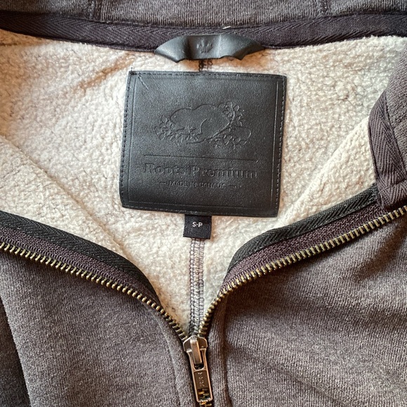 Roots Canada Fleece/Real Leather Zip Hoody - Picture 4 of 4